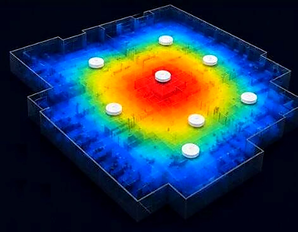 3D Wi-Fi signal heat map visualization